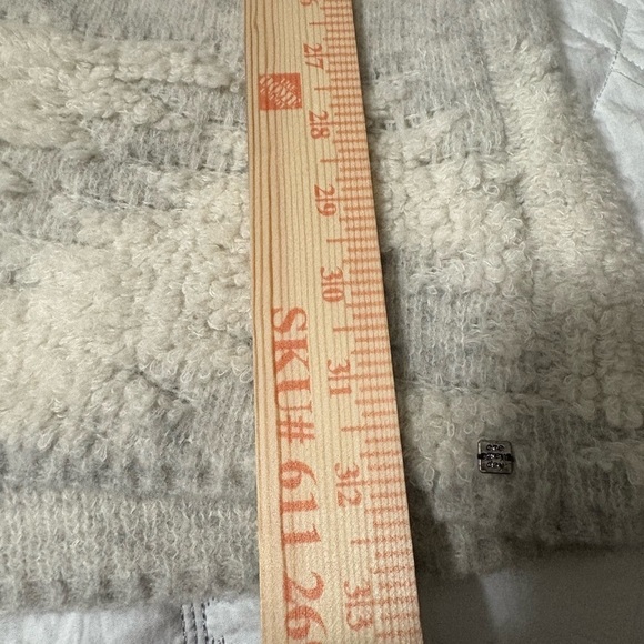 One Grey Day Heather Gray Long Cardigan with Shawl Collar and Geometric Pattern - Picture 12 of 15